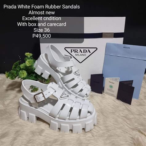 prada foam rubber sandals dupe|White Foam rubber sandals .